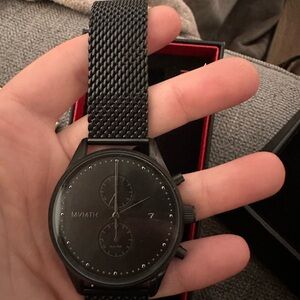 MVMT Black Chronograph Mesh Watch